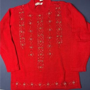 Red Patterned Women’s Sweater